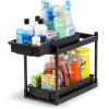 imageIRIS USA Under Sink Organizer 4 Pack Pull Out Under Cabinet Organizers and Storage Kitchen Shelf Pantry Bathroom Under Counter Cleaning Supplies Vertical Spice Rack Slide Out Drawer Easy Install1 Pack