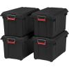 imageIRIS USA WeatherPro 21 Gallon Lockable Storage Bins with Lids 4 Pack  Made in USA Heavy Duty Stackable Containers Garage Organizing Tubs Rugged Sturdy Equipment Utility Box  BlackYellowBlack
