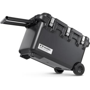 imageIRIS USA Hugel 64 QT Cooler Heavy Duty Metal Buckles Portable VacuumInsulated Ice Chest Builtin Handles ampamp Wheels Durable Hard Cooler Fishing Camping Boats Beach Tailgating Road Trips Gray