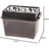imageIRIS USA 2in1 Elevated Dog Bowls 6quot H with Airtight Pet Food Storage Container Holds Up to 5 Lbs Removable 4 Thick 16 oz Stainless Steel Bowls at Home or Camping Pet Dish Bowl Set SmokeBlackSmokeBlack