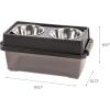 imageIRIS USA 2in1 Elevated Dog Bowls 6quot H with Airtight Pet Food Storage Container Holds Up to 5 Lbs Removable 4 Thick 16 oz Stainless Steel Bowls at Home or Camping Pet Dish Bowl Set SmokeBlackSmokeBlack