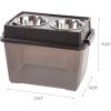 imageIRIS USA 2in1 Elevated Dog Bowls 6quot H with Airtight Pet Food Storage Container Holds Up to 5 Lbs Removable 4 Thick 16 oz Stainless Steel Bowls at Home or Camping Pet Dish Bowl Set SmokeBlackSmokeBlack