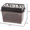 imageIRIS USA 2in1 Elevated Dog Bowls 6quot H with Airtight Pet Food Storage Container Holds Up to 5 Lbs Removable 4 Thick 16 oz Stainless Steel Bowls at Home or Camping Pet Dish Bowl Set SmokeBlackSmokeBlack
