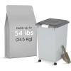 imageIRIS USA Dog Food Storage Container with Wheels Airtight Lid 2Cup Scoop Up to 54 Pounds Pet Food Storage Built in Scoop Storage in Lid Versatile Pet Food Bin Portable BPA Free GrayDark GrayGrayDark Gray
