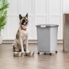 imageIRIS USA Dog Food Storage Container with Wheels Airtight Lid 2Cup Scoop Up to 54 Pounds Pet Food Storage Built in Scoop Storage in Lid Versatile Pet Food Bin Portable BPA Free GrayDark GrayGrayDark Gray