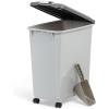 imageIRIS USA Dog Food Storage Container with Wheels Airtight Lid 2Cup Scoop Up to 54 Pounds Pet Food Storage Built in Scoop Storage in Lid Versatile Pet Food Bin Portable BPA Free GrayDark GrayGrayDark Gray