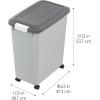 imageIRIS USA Dog Food Storage Container with Wheels Airtight Lid 2Cup Scoop Up to 54 Pounds Pet Food Storage Built in Scoop Storage in Lid Versatile Pet Food Bin Portable BPA Free GrayDark GrayGrayDark Gray