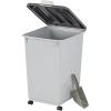 imageIRIS USA Dog Food Storage Container with Wheels Airtight Lid 2Cup Scoop Up to 54 Pounds Pet Food Storage Built in Scoop Storage in Lid Versatile Pet Food Bin Portable BPA Free GrayDark GrayGrayDark Gray
