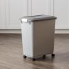 imageIRIS USA Dog Food Storage Container with Wheels Airtight Lid 2Cup Scoop Up to 54 Pounds Pet Food Storage Built in Scoop Storage in Lid Versatile Pet Food Bin Portable BPA Free GrayDark GrayGrayDark Gray