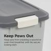 imageIRIS USA Dog Food Storage Container with Wheels Airtight Lid 2Cup Scoop Up to 54 Pounds Pet Food Storage Built in Scoop Storage in Lid Versatile Pet Food Bin Portable BPA Free GrayDark GrayGrayDark Gray