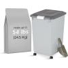 imageIRIS USA Dog Food Storage Container with Wheels Airtight Lid 2Cup Scoop Up to 54 Pounds Pet Food Storage Built in Scoop Storage in Lid Versatile Pet Food Bin Portable BPA Free GrayDark GrayGrayDark Gray