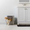 imageIRIS USA Jumbo Enclosed Cat Litter Box with Front Door Flap and Scoop Covered Kitty Litter Box with Handle and Buckles for Portability and Privacy GrayGray