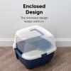 imageIRIS USA Jumbo Enclosed Cat Litter Box with Front Door Flap and Scoop Covered Kitty Litter Box with Handle and Buckles for Portability and Privacy GrayNavy