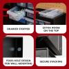 imageIRIS USA Plastic Drawer Storage Organizer 2Pack 26Drawer Teacher Toolbox Bead Small Parts Organizer Cabinet for Hardware Crafts Nuts Bolts Tools Sticker Business Scrapbook Art Hobby Garage  Black16 Drawer