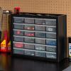 imageIRIS USA Plastic Drawer Storage Organizer 2Pack 26Drawer Teacher Toolbox Bead Small Parts Organizer Cabinet for Hardware Crafts Nuts Bolts Tools Sticker Business Scrapbook Art Hobby Garage  Black24 Drawer