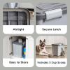 imageIRIS USA Stackable Dog Food Storage Container with 2 Cup Scoop 4 Secure Latches Fits up to 30 lbs Pet Dry Food Bin Gasket Seal Lid BPA Free Stackable Easy Measure GrayDark Gray
