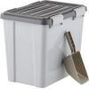 imageIRIS USA Stackable Dog Food Storage Container with 2 Cup Scoop 4 Secure Latches Fits up to 30 lbs Pet Dry Food Bin Gasket Seal Lid BPA Free Stackable Easy Measure GrayDark Gray