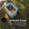 imageIRIS USA Stackable Dog Food Storage Container with 2 Cup Scoop 4 Secure Latches Fits up to 30 lbs Pet Dry Food Bin Gasket Seal Lid BPA Free Stackable Easy Measure GrayDark Gray