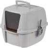 imageIRIS USA Jumbo Enclosed Cat Litter Box with Front Door Flap and Scoop Covered Kitty Litter Box with Handle and Buckles for Portability and Privacy GrayGray