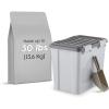 imageIRIS USA Stackable Dog Food Storage Container with 2 Cup Scoop 4 Secure Latches Fits up to 30 lbs Pet Dry Food Bin Gasket Seal Lid BPA Free Stackable Easy Measure GrayDark Gray