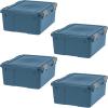 imageIRIS USA WeatherPro 19 Qt EcoFriendly Storage Bins with Lids 6 Pack BPAFree Plastic Gasket Box with Tight Latch and Seal Stackable Nestable Tote Tub  Navy31 Qt  4 Pack