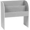 image2Tier Kids Wooden Bookshelf MultiLevel Storage Shelf with Deep Compartments for Toys Books Sketchbooks Drawing Pads Artist Supplies Gray