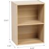 imageIRIS CX2 Wood Bookshelf Storage Shelf Bookcase 2Tier WhiteLight Brown