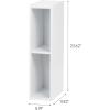 imageIRIS USA 2Tier Cubby Storage Bookshelf with Adjustable Shelves 6quot Width Stackable Easy Assembly Space Saving Shelving Unit Bookcase White6W  2 Tier