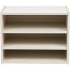 imageIRIS USA 3Shelves Modular Wood Stackable Storage Box Easy Assembly Customizable DIY Bookcase Stacking Storage Organizers Cube Storage Cubby Storage System Home Office Closet Light BrownWhite