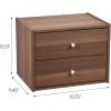 imageIRIS USA 3Shelves Modular Wood Stackable Storage Box Easy Assembly Customizable DIY Bookcase Stacking Storage Organizers Cube Storage Cubby Storage System Home Office Closet Light BrownWalnut