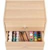 imageIRIS USA 3Shelves Modular Wood Stackable Storage Box Easy Assembly Customizable DIY Bookcase Stacking Storage Organizers Cube Storage Cubby Storage System Home Office Closet Light BrownLight Brown