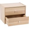 imageIRIS USA 3Shelves Modular Wood Stackable Storage Box Easy Assembly Customizable DIY Bookcase Stacking Storage Organizers Cube Storage Cubby Storage System Home Office Closet Light BrownLight Brown
