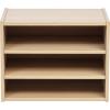 imageIRIS USA 3Shelves Modular Wood Stackable Storage Box Easy Assembly Customizable DIY Bookcase Stacking Storage Organizers Cube Storage Cubby Storage System Home Office Closet Light BrownLight Brown