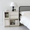 imageIRIS USA 3Shelves Modular Wood Stackable Storage Box Easy Assembly Customizable DIY Bookcase Stacking Storage Organizers Cube Storage Cubby Storage System Home Office Closet Light BrownWhite