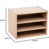 imageIRIS USA 3Shelves Modular Wood Stackable Storage Box Easy Assembly Customizable DIY Bookcase Stacking Storage Organizers Cube Storage Cubby Storage System Home Office Closet Light BrownLight Brown