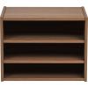 imageIRIS USA 3Shelves Modular Wood Stackable Storage Box Easy Assembly Customizable DIY Bookcase Stacking Storage Organizers Cube Storage Cubby Storage System Home Office Closet Light BrownWalnut