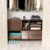 imageIRIS USA 3Shelves Modular Wood Stackable Storage Box Easy Assembly Customizable DIY Bookcase Stacking Storage Organizers Cube Storage Cubby Storage System Home Office Closet Light BrownWalnut