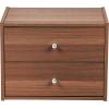 imageIRIS USA 3Shelves Modular Wood Stackable Storage Box Easy Assembly Customizable DIY Bookcase Stacking Storage Organizers Cube Storage Cubby Storage System Home Office Closet Light BrownWalnut