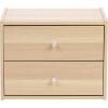 imageIRIS USA 3Shelves Modular Wood Stackable Storage Box Easy Assembly Customizable DIY Bookcase Stacking Storage Organizers Cube Storage Cubby Storage System Home Office Closet Light BrownLight Brown