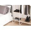 imageIRIS USA Clothes Rack for Hanging Clothes with 4 Wood Shelves Freestanding Clothing Rack Easy to Assemble Garment Rack Metal Sturdy Design Multipurpose Small Space Storage Solution White