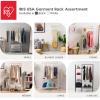 imageIRIS USA Clothes Rack for Hanging Clothes with 4 Wood Shelves Freestanding Clothing Rack Easy to Assemble Garment Rack Metal Sturdy Design Multipurpose Small Space Storage Solution Black4 Metal Shelves