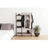 imageIRIS USA Clothes Rack for Hanging Clothes with 4 Wood Shelves Freestanding Clothing Rack Easy to Assemble Garment Rack Metal Sturdy Design Multipurpose Small Space Storage Solution Black4 Wood Shelves