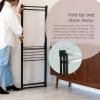 imageIRIS USA Clothes Rack for Hanging Clothes with 4 Wood Shelves Freestanding Clothing Rack Easy to Assemble Garment Rack Metal Sturdy Design Multipurpose Small Space Storage Solution Black5 Panel