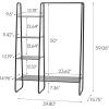 imageIRIS USA Clothes Rack for Hanging Clothes with 4 Wood Shelves Freestanding Clothing Rack Easy to Assemble Garment Rack Metal Sturdy Design Multipurpose Small Space Storage Solution Black4 Metal Shelves