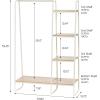 imageIRIS USA Clothes Rack for Hanging Clothes with 4 Wood Shelves Freestanding Clothing Rack Easy to Assemble Garment Rack Metal Sturdy Design Multipurpose Small Space Storage Solution White