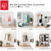 imageIRIS USA Clothes Rack for Hanging Clothes with 4 Wood Shelves Freestanding Clothing Rack Easy to Assemble Garment Rack Metal Sturdy Design Multipurpose Small Space Storage Solution BlackSlim