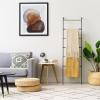imageIRIS USA Clothes Rack for Hanging Clothes with 4 Wood Shelves Freestanding Clothing Rack Easy to Assemble Garment Rack Metal Sturdy Design Multipurpose Small Space Storage Solution BlackBlanket Ladder