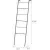 imageIRIS USA Clothes Rack for Hanging Clothes with 4 Wood Shelves Freestanding Clothing Rack Easy to Assemble Garment Rack Metal Sturdy Design Multipurpose Small Space Storage Solution BlackBlanket Ladder