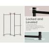 imageIRIS USA Clothes Rack for Hanging Clothes with 4 Wood Shelves Freestanding Clothing Rack Easy to Assemble Garment Rack Metal Sturdy Design Multipurpose Small Space Storage Solution Black5 Panel