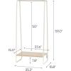 imageIRIS USA Clothes Rack for Hanging Clothes with Bottom Wood Shelf Freestanding Clothing Rack Easy to Assemble Garment Rack Metal Sturdy Design Multipurpose Small Space Storage Solution WhiteWhite